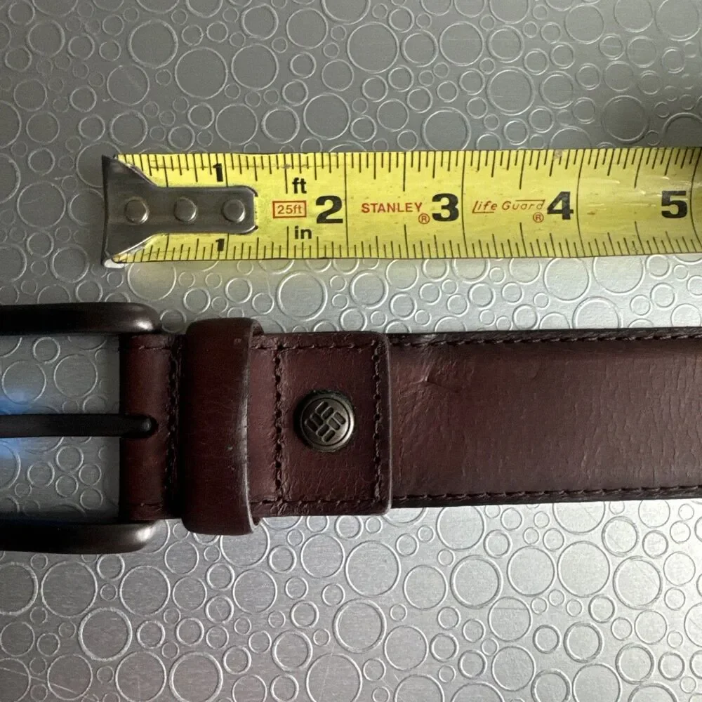 NWT Columbia Mens Brown Leather Belt Outdoor Classic Casual Gorpcore - Size 36